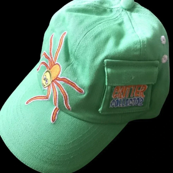 Critter Bug Themed Toddlers Unisex Green Adjustable Baseball Cap Sun Hat 2T-6T - Picture 1 of 7